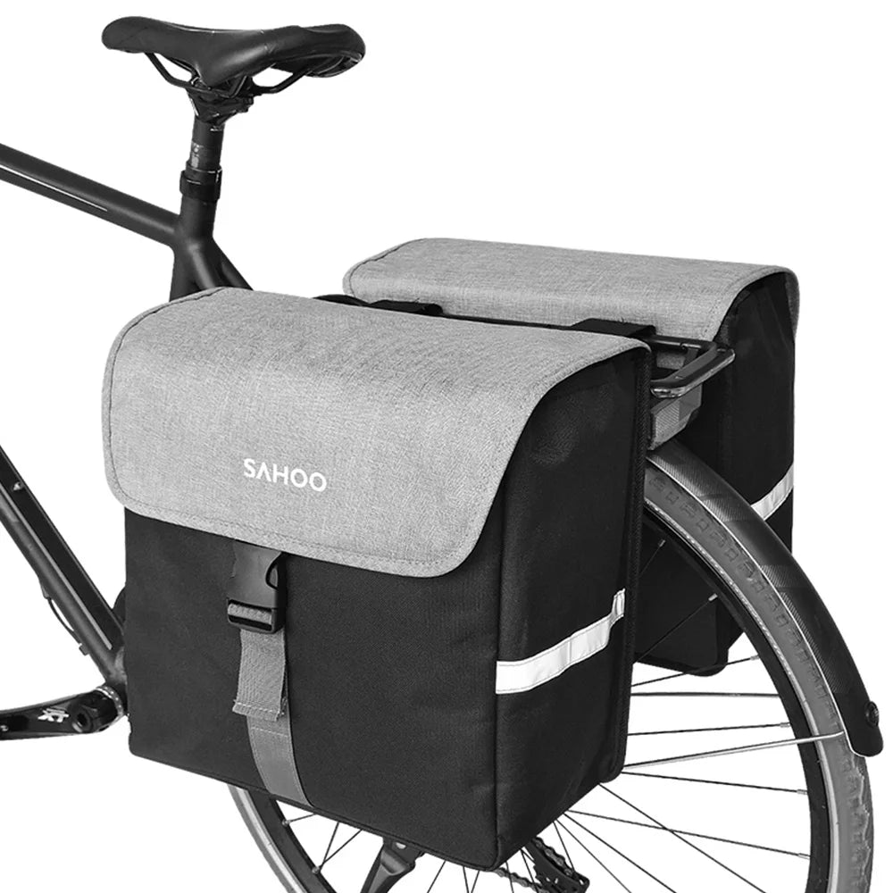 Grey & Black Pannier Double Bag 40L